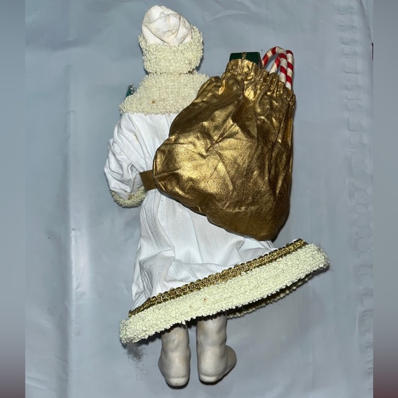 Possible Dreams SANTA 1987 Clothtiques 10#Old World White Gold TOY sack  713036 - Picture 5 of 16